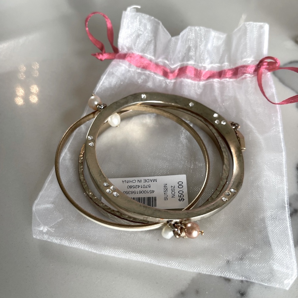 White House Black Market Gold Bangle Set